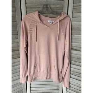 Athleta Hoodie Women’s Small Petite Evergreen Hydrangea Pink Sweater Knit Soft